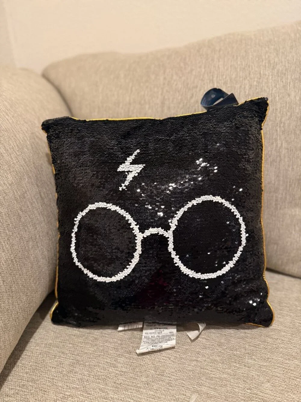 Harry Potter Platform 9 3/4 Reversible Sequin Throw Pillow Spectacles Cushion
